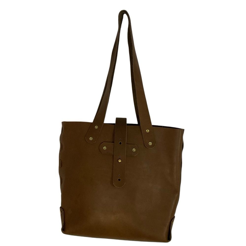 Handcrafted Chocolate Brown Leather Shoulder Tote Bag